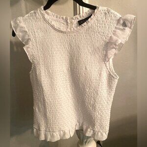 LAUNDRY by Shelli Segal Los Angeles Ruffled Flutter Sleeve Top SZ SM (Stretchy)